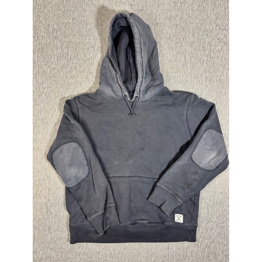 Roots Canada Mens XS Faded Navy Blue Elbow Patch Pullover Hoodie Sweatshirt